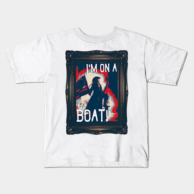 On a Boat Kids T-Shirt by bakerjrae